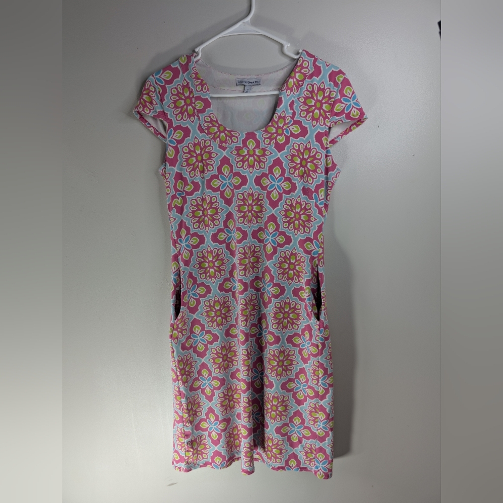 Sunset $ Sweet Tea Floral Pink Dress Size Small